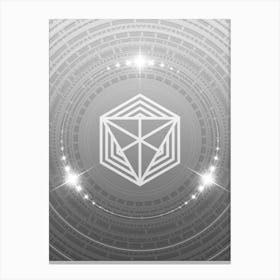 Geometric Glyph in White and Silver with Sparkle Array n.0040 Canvas Print