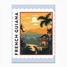 French Guiana 1 Travel Stamp Poster Canvas Print