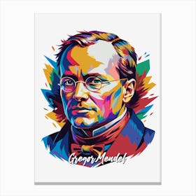 Gregor Mendel 02 Portrait WPAP Pop Art Canvas Print