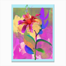 Flower 1 Neon Flower Collage Canvas Print