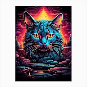 Psychedelic Cat 12 Canvas Print