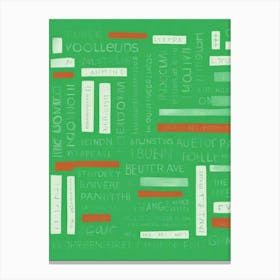 Green Words Canvas Print