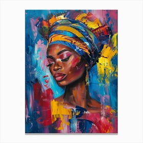 African Woman With Turban 1 Canvas Print