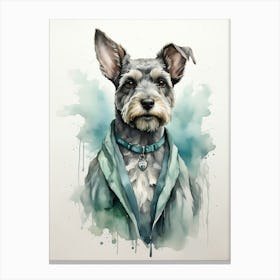 Schnauzer Watercolor Painting Canvas Print