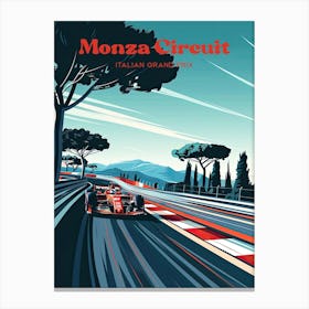 Monza Circuit Grand Prix Racetrack Travel Art Illustration Canvas Print