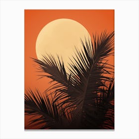 Sunset With Palm Trees Canvas Print