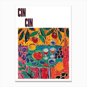 Cin Cin Poster Summer Wine Matisse Style 11 Canvas Print