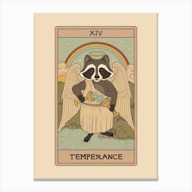 Temperance - Raccoons Tarot Canvas Print