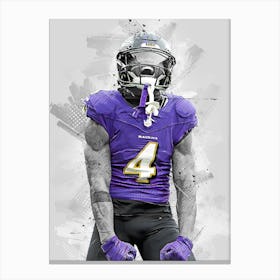 Zay Flowers Baltimore Ravens Canvas Print