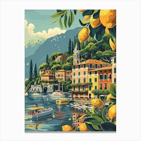 Lemons On Lake Como Canvas Print