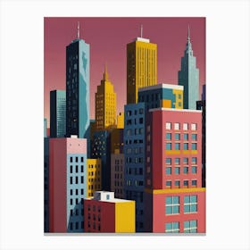 Cityscape in pastel colors Canvas Print