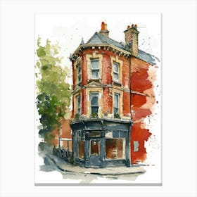 Harrow London Borough   Street Watercolour 4 Canvas Print