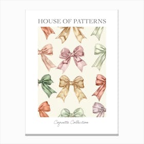 Pastel Rainbow Bow Pattern Poster Canvas Print