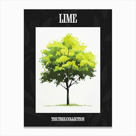 Lime Tree Pixel Illustration 2 Poster Canvas Print