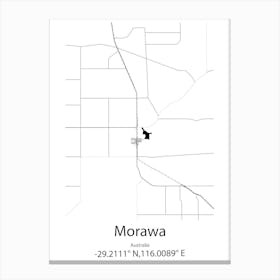 Morawa,Australia Minimalist Map Canvas Print