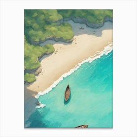 Two Boats On A Beach Canvas Print