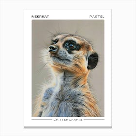 Meerkat Pastel Watercolour 2 Poster Canvas Print