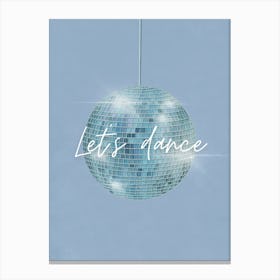 Blue Let's Dance Disco Ball Canvas Print