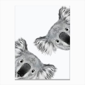 Cute Koala, Black and White Poster Printing Home Decor for Bathroom Bedroom Kid Living Room 1 Canvas Print