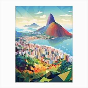 Rio De Janeiro, Brazil, Geometric Illustration 1 Canvas Print