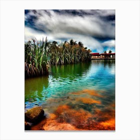 Cloudy Sky Over A Lake Canvas Print