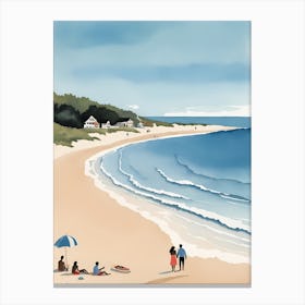 People On The Beach Painting (3) Canvas Print