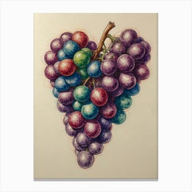 Grapes In A Heart Canvas Print