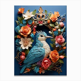 Bird In A Wreath 23 Canvas Print