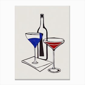 Chocolate MCocktail Poster artini Picasso Line Drawing Cocktail Poster Canvas Print