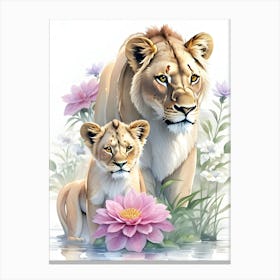 Lion And Lioness 3 Canvas Print