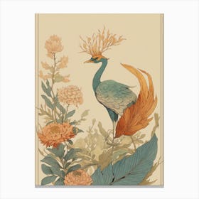 Peacock Bird Wall Art Canvas Print