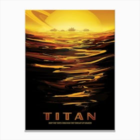 Titan Vintage Space Poster Canvas Print