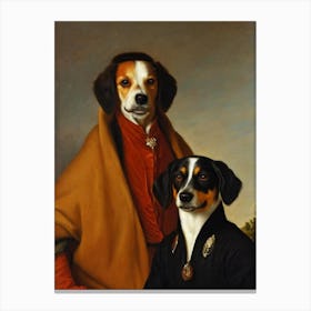 Australian Cattle Dog 2 Renaissance Portrait Oil Painting Canvas Print