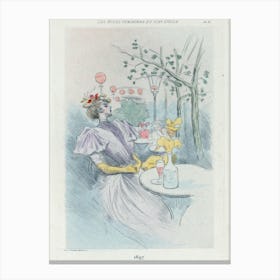 Lady At A Table Canvas Print