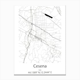 Cesena,Italy Minimalist Map Canvas Print