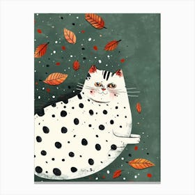 Polka Dot Cat 18 Canvas Print