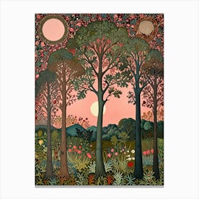 William Morris Forest At Sunset Canvas Print