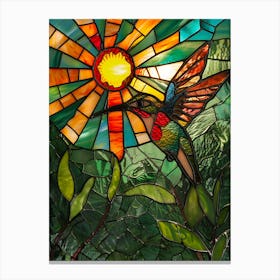Hummingbird Stained Glass 5 Canvas Print