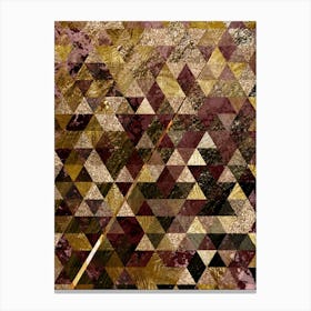 Abstract Geometric Triangle Pattern with Gold Foil n.0001 Canvas Print