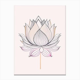 Lotus Flower Pattern Minimal Line Drawing 2 Canvas Print
