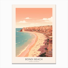 Bondi Beach Sydney Australia Travel Poster Canvas Print