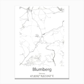 Blumberg,Germany Minimalist Map Canvas Print