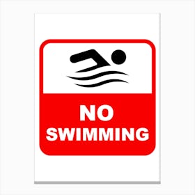 No Swimming Sign Canvas Print