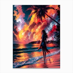 Sunset Girl Canvas Print