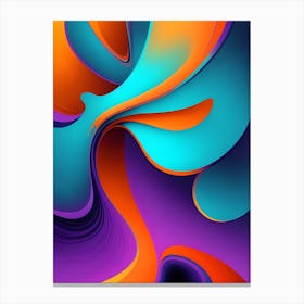 Abstract Colorful Waves Vertical Composition Canvas Print