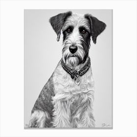 German Wirehaired Pointer B&W Pencil dog Canvas Print