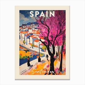 Santander Spain 5 Fauvist Painting Travel Poster Canvas Print