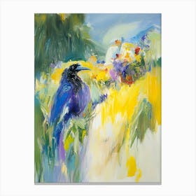 Crow In The Garden Canvas Print