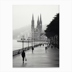 San Sebastian, Spain, Black And White Analogue Photography 3 Canvas Print