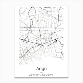 Angri,Italy Minimalist Map Toile